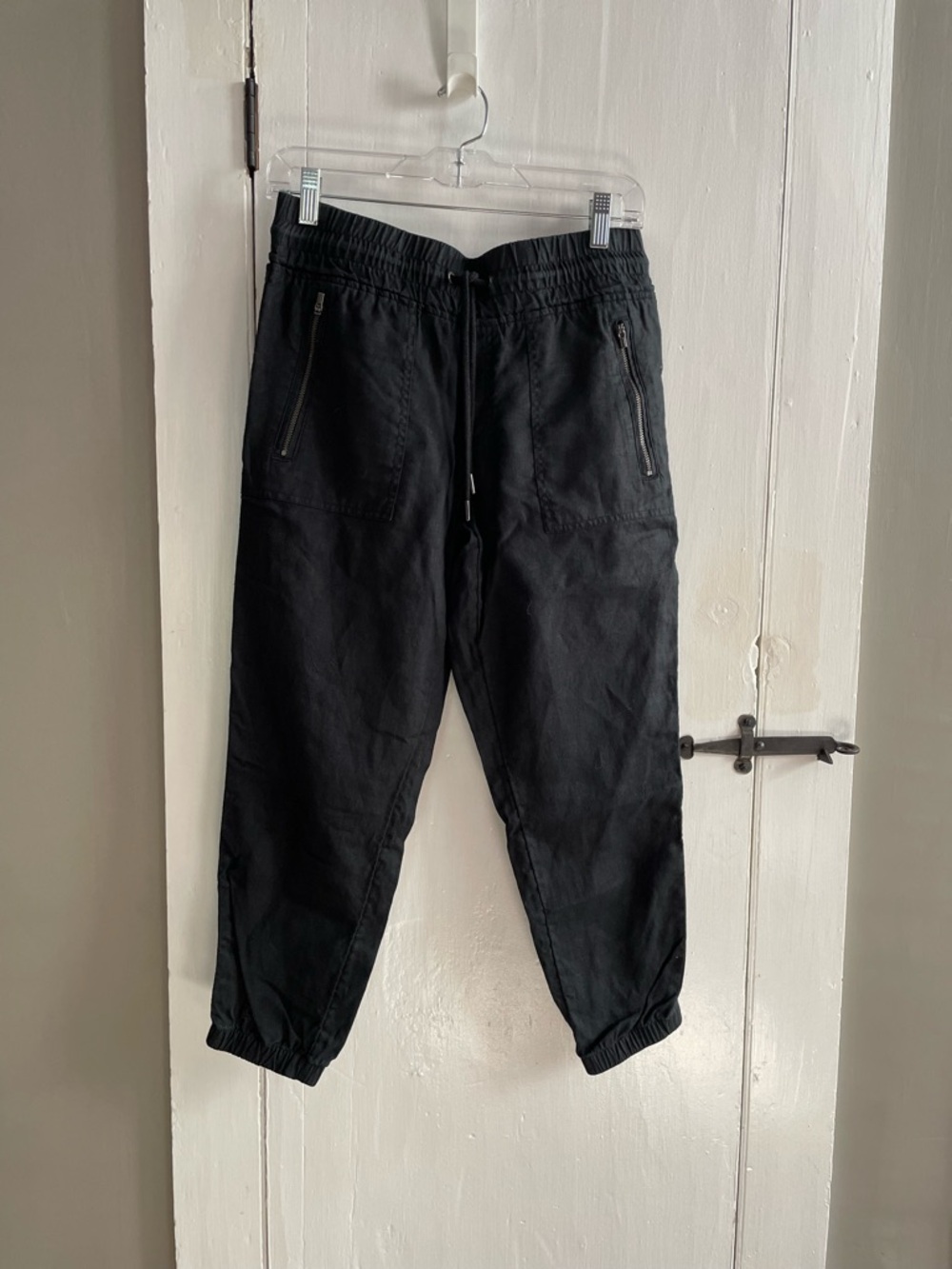 Athleta Cabo Linen Utility Drawstring Waist Jogger Black Size 6P